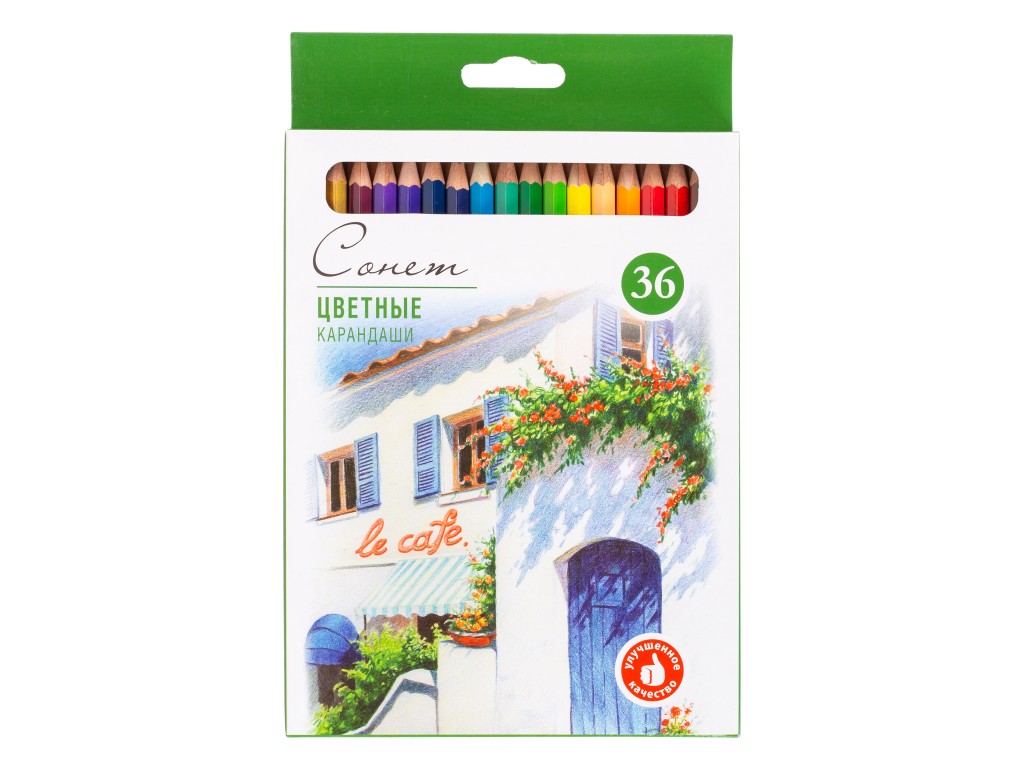 Набор цветных карандашей Сонет, 36 цветов